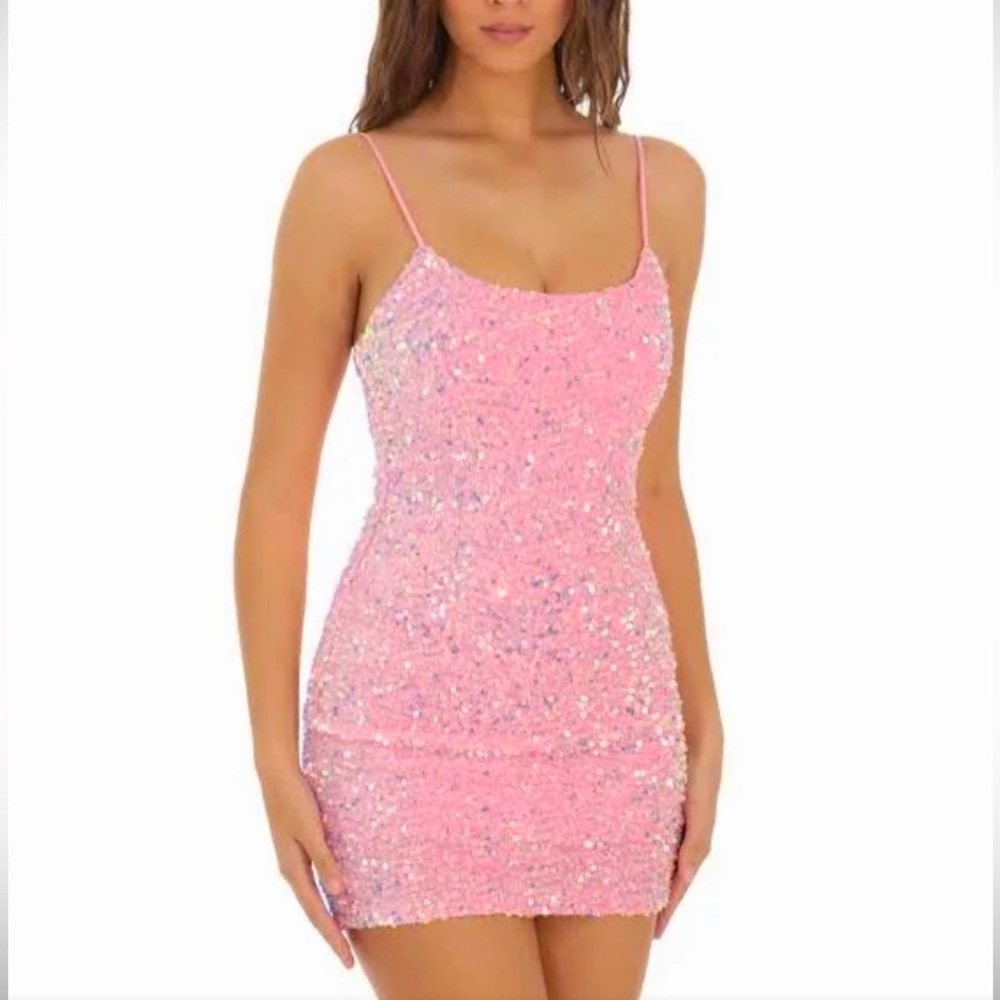 LUCY IN THE SKY XS PINK SEQUIN DRESS🌸